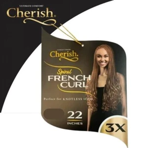 Cherish Spiral French Curl 22" & 28" Braids 3x pcs Pre-Stretched UK Best Seller - Picture 1 of 21