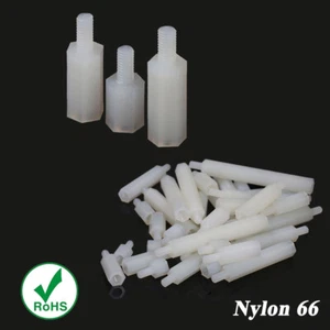 White Nylon Plastic M2 M3 M4 Male x Female Threaded Hex Standoffs Spacer Pillars - Picture 1 of 5