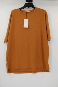 NWT Zara women's size Small short sleeve crew neck orange cotton t-shirt top - Picture 1 of 10