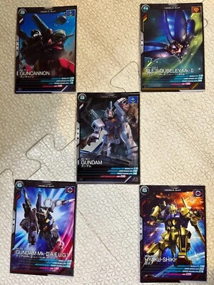 Gundam arsenal base card 5 piece set BANDAI JAPAN TCG - Image 1 of 4