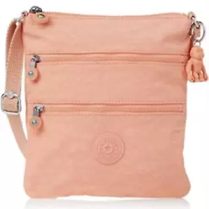 🍑 Kipling Keiko Bandolera Coral Melocotón Mini Bolso Monedero Melocotón con Llavero Dije - Imagen 1 de 14
