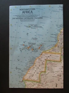 National Geographic August 1966 Map Poster Northwestern Africa Morocco-MAP ONLY - Bild 1 von 3