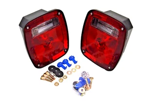 2PC Universal Combination Signal Tail Light Truck Lite Red/clear DOT HTL-T101 - Bild 1 von 7