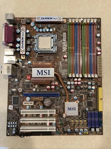 Rare MSI P45-8D Memorylover LGA 775 Motherboard DDR2/DDR3 w/Q8200 No i/o sheild - Picture 1 of 10