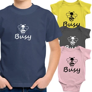Bee Busy Toddler Kids Boy Girl T-Shirt Baby Bodysuit Clothes Busy bee honeybee - Picture 1 of 36