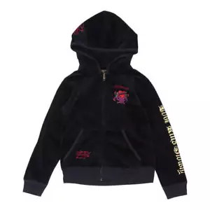 Age 6 Ed Hardy Embroidered Hoodie - Small Navy Cotton Blend - Picture 1 of 9