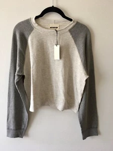 MONROW WOMEN'S TWO-TONE CROPPED RAGLAN SWEATSHIRT: #HT0605 -- CHOOSE SZ. - Picture 1 of 13