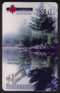 $10. Tarjeta telefónica ESPECIMEN de Pine Forest 'Be still and know that I am God' - Imagen 1 de 1