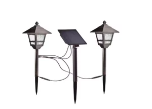 Bronze Outdoor LED 17 Lumens Pathway Light Kit with Solar Panel (2-Pack) - Picture 1 of 9