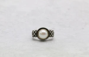 Michael Dawkins Sterling Silver, 14K Yellow Gold, & Pearl Ring Size 9, 13.3 Gr. - Picture 1 of 7