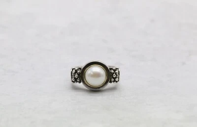 Michael Dawkins Sterling Silver, 14K Yellow Gold, & Pearl Ring Size 9, 13.3 Gr. - Image 1 of 4