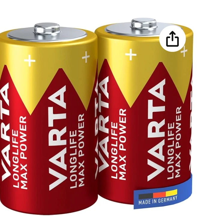 Baterías alcalinas VARTA Longlife Max Power D Mono LR20 (paquete de 2 X 2) Foto 1 de 1