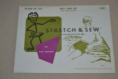 Stretch & Sew #1235 sewing pattern, mens swim suit / trunks, size 28-40 - Image 1 of 3
