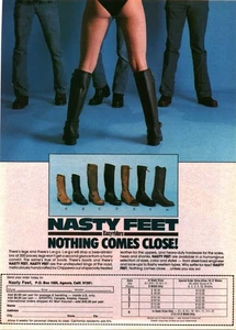 1984 PRINT AD - NASTY FEET by EASYRIDERS BIKERS FOOTWEAR AD - SEXY LONG LEGS - Picture 1 of 1