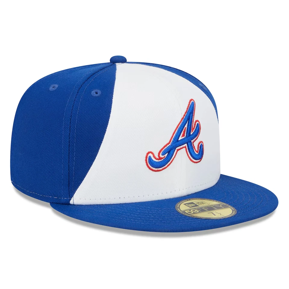 New Era 59FIFTY Atlanta Braves 2023 City Connect Fitted Hat Cap White Royal Blue - Image 1 of 4