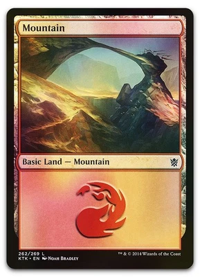 Mountain (262) #262 (Foil) (LP) Khans of Tarkir KTK Magic MTG - Image 1 of 2