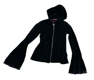 Tripp NYC Goth Alternative Black Full Zip Hoodie Jacke Gr. S Damen Schlagärmel - Bild 1 von 15