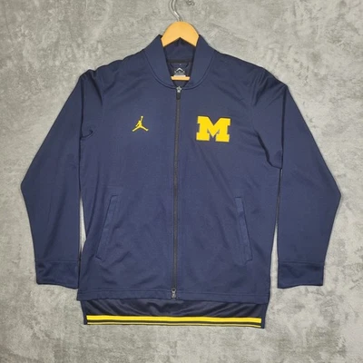 Jordan Michigan Wolverines Track Jacket Mens Medium Full Zip Navy Blue Dri Fit - Image 1 of 4