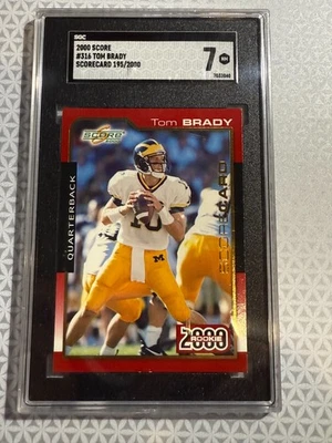 2000 Score Scorecard Tom Brady Rc SGC 7 195/2000 - Image 1 of 2