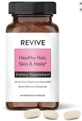 Suplemento para piel, cabello y uñas saludables de Revive Essential Oils 60ct cápsulas Foto 1 de 3