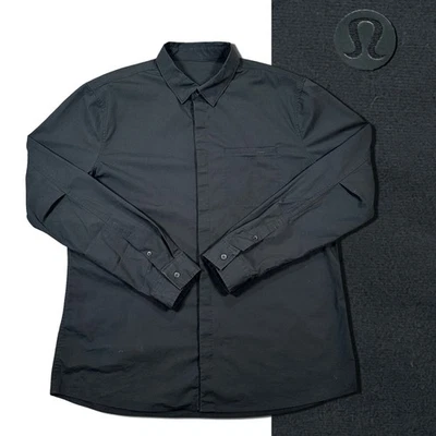 Lululemon Recommission Button Down Shirt Men’s 2XL Black Four-Way Stretch - Image 1 of 4