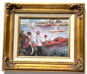 Vintage " Oarsmen at Chatou " by Pierre Auguste Renoir Lithograph Print • Framed - Picture 1 of 7