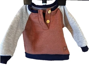 7 for all Mankind Baby-Pullover grau marine rost Größe 0-3 Monate - Bild 1 von 6