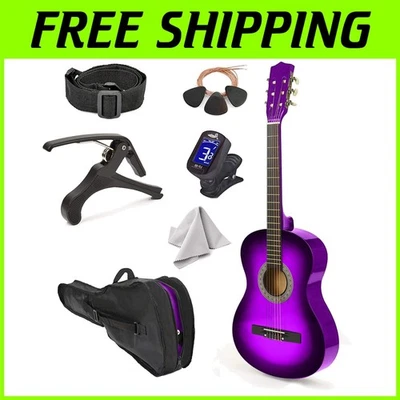 30" Left Handed Wood Guitar with Case - Purple Gradient - Image 1 of 3