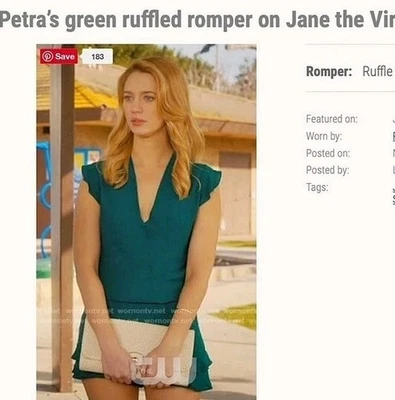 Mameluco verde Twelfth Street Cynthia Vincent talla mediana mangas aleteadas bolsillos Foto 1 de 4