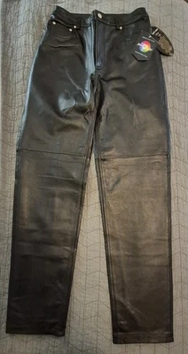 Newport News Jeanology Black Genuine Leather Pants -  Lined, Women’s Size 10T - Image 1 of 4