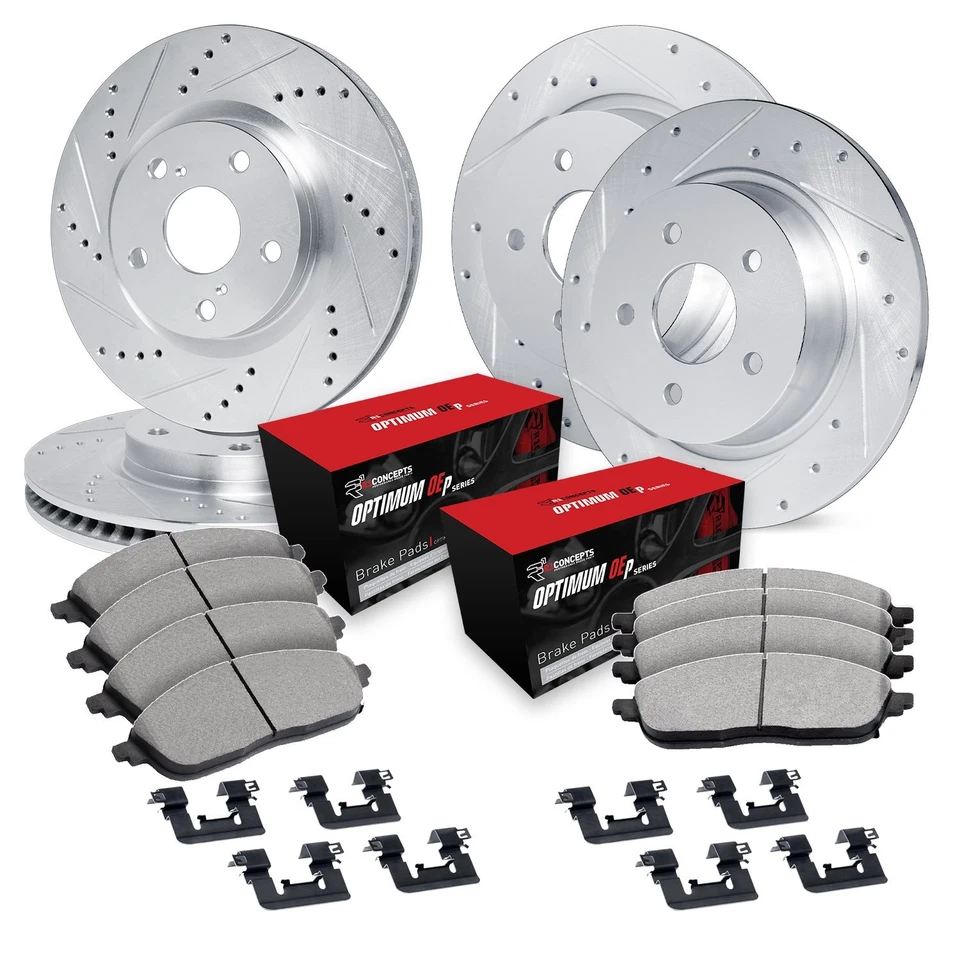 For Mercury Grand Marquis 92-94 Brake Kit Drilled & Slotted Front & Rear Brake — 第 1/2 张图片