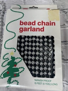 2 Vintage Garland Bead Chains Tarnish Proof 30’ Trimmings Etc. Silver - Picture 1 of 7
