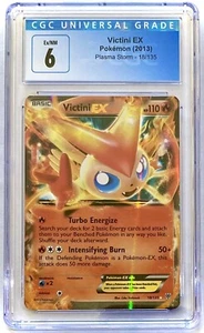 CGC 6 Ex/Near Mint Pokémon TCG Victini EX 18/135 2013 Plasma Storm Holo Rare - Picture 1 of 2