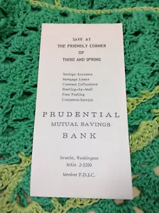 Tabla de tasas de ahorro vintage para Prudential Bank of Seattle WA - Imagen 1 de 3
