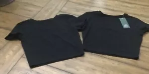 Wild Fable Girl’s Black Plain Short Sleeve Crop T-shirt 2-Pack Size XS, NWT - Picture 1 of 3