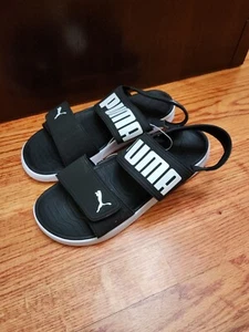 Puma Backstrap Sandalen Herren 12 schwarz weiß NEU 385971 02 - Bild 1 von 7