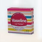 Tin Vaseline Lip Therapy ROSY LIPS Pink Tint DRY CHAPPED LIPS Travel Size 0.6 oz