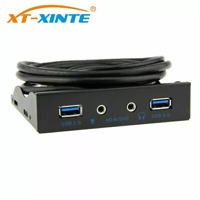 19Pin to USB 3.0 2Ports USB3.0 PC Front Panel Bracket with Cable for Desktop New - Bild 1 von 4