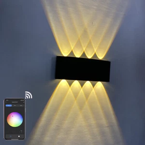 8W Smart LED Outdoor Wall Lamp RGBW Color Change APP Control Dimmable Yard Light - Picture 1 of 14
