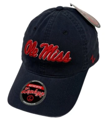 Zephyr NCAA Ole Miss Rebels “Scholarship" Washed Curved Bill ADJ Hat BRAND NWT - Image 1 of 4