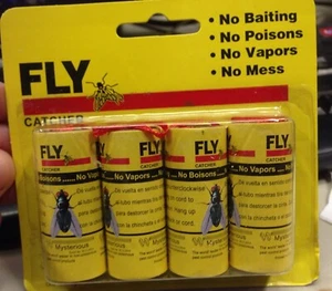 Cotton fly Fly Paper Strips,Fly Trap, Fly Catcher Trap, Fly Ribbon, 4PCS - Picture 1 of 1
