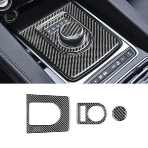 3Pcs Carbon Fiber Interior Console Gear Shift Cover Trim For Jaguar F-Pace X761 - Picture 1 of 16