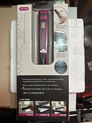 VuPoint Magic Wand Handheld Scanner Pink Portable Memory Card ST415PK Brand new - Image 1 of 2