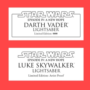 Master Replicas EFX Hasbro Anovos Helmet Lightsaber Custom Plaques 1.5x3.5 - Picture 1 of 1