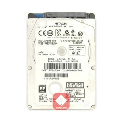 Hitachi Hard Disk Interno 2,5  500Gb Sata 5400RPM 16Mb HTS545050A7E362 - Immagine 1 di 2