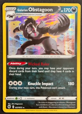 Galarian Obstagoon 37/73 Holo Rare - 2020 Champions Path - Pokemon TCG - Image 1 of 2