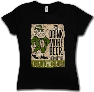 DRINK MORE BEER FUN T-SHIRT Kobold Irland Irish Support your local Leprechauns - Bild 1 von 2