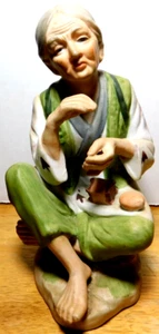 Homco~Porcelain Asian Old Woman 6.5" #1431 Taiwan Vintage Figurine - Picture 1 of 12
