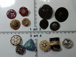 1 lotto bottoni gioiello strass smalti perle marro buttons boutons vintage g7 - Imagen 1 de 1