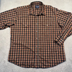 Wrangler Karo Pearl Snap Western Hemd Langarm Knopfleiste Cowboy XXL - Bild 1 von 5